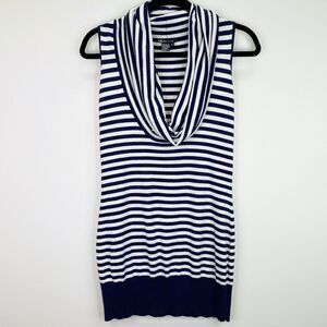 Tracy M Striped Cowl Neck Sleeveless Sweater Shirt Top Size Small S Womens